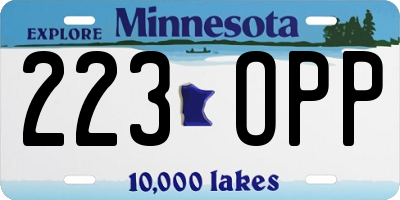 MN license plate 223OPP