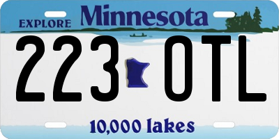 MN license plate 223OTL