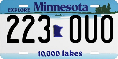 MN license plate 223OUO