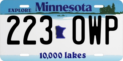 MN license plate 223OWP