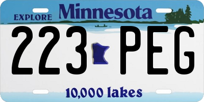 MN license plate 223PEG