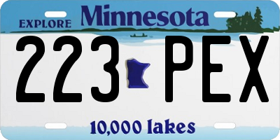 MN license plate 223PEX