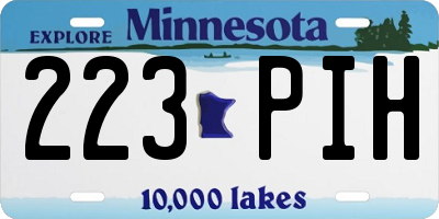 MN license plate 223PIH