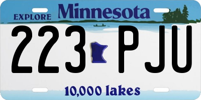 MN license plate 223PJU