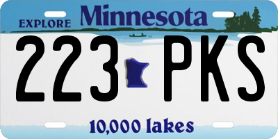 MN license plate 223PKS