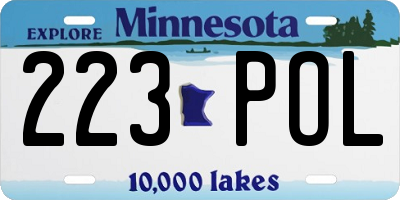 MN license plate 223POL