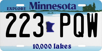 MN license plate 223PQW