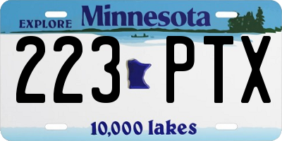 MN license plate 223PTX