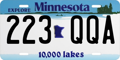 MN license plate 223QQA