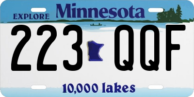 MN license plate 223QQF