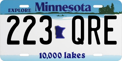 MN license plate 223QRE