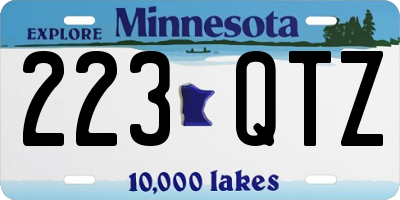 MN license plate 223QTZ