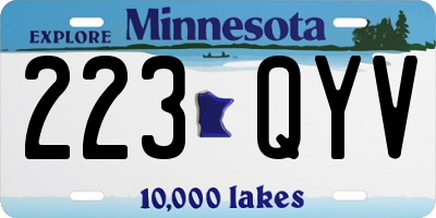 MN license plate 223QYV