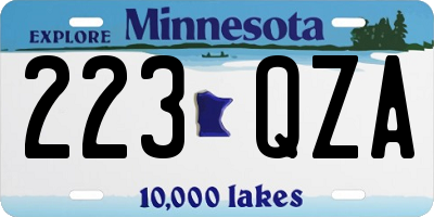 MN license plate 223QZA