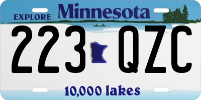 MN license plate 223QZC