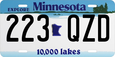 MN license plate 223QZD