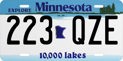 MN license plate 223QZE