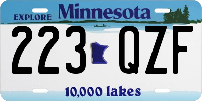 MN license plate 223QZF