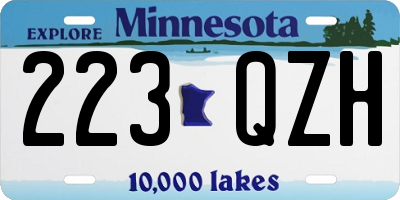 MN license plate 223QZH