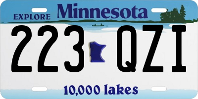 MN license plate 223QZI