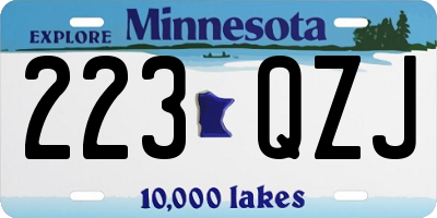 MN license plate 223QZJ