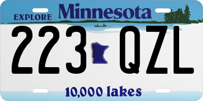 MN license plate 223QZL