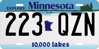 MN license plate 223QZN