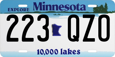 MN license plate 223QZO