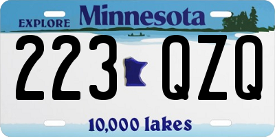 MN license plate 223QZQ