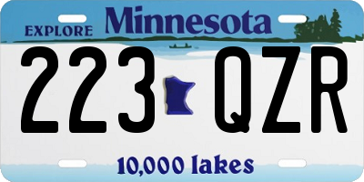 MN license plate 223QZR