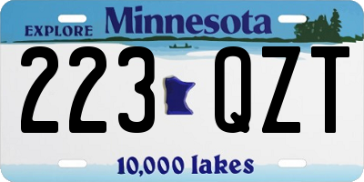 MN license plate 223QZT