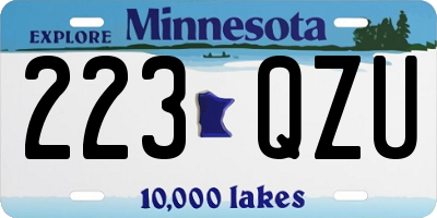 MN license plate 223QZU