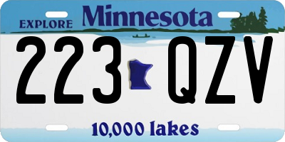 MN license plate 223QZV