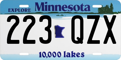 MN license plate 223QZX