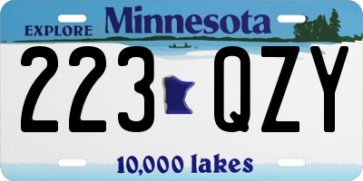 MN license plate 223QZY