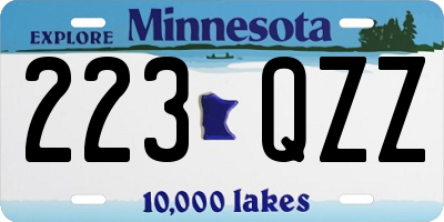 MN license plate 223QZZ