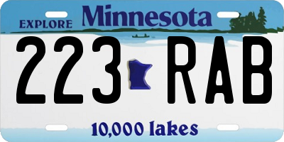 MN license plate 223RAB