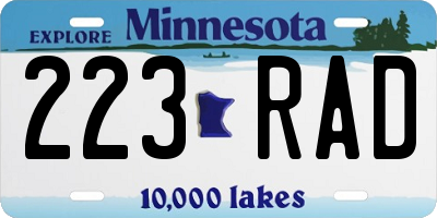 MN license plate 223RAD