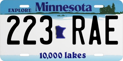 MN license plate 223RAE