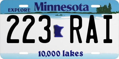 MN license plate 223RAI