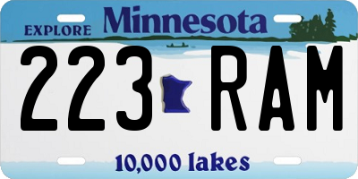 MN license plate 223RAM