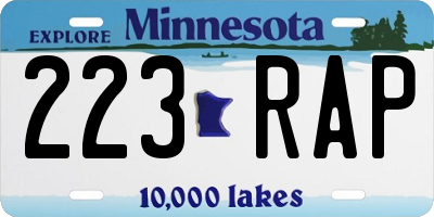 MN license plate 223RAP