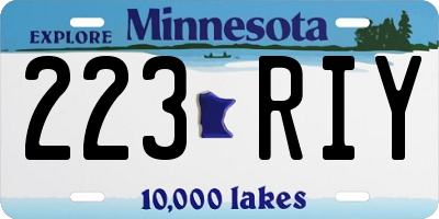 MN license plate 223RIY