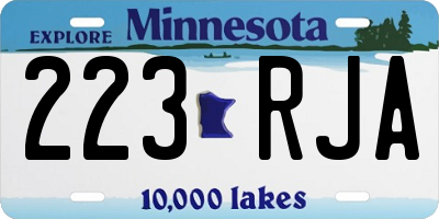 MN license plate 223RJA