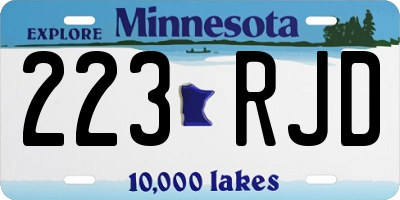 MN license plate 223RJD