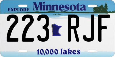 MN license plate 223RJF