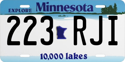 MN license plate 223RJI