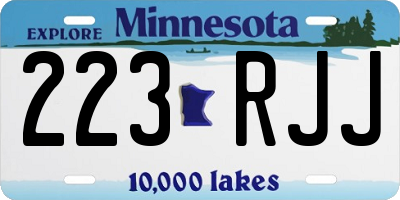MN license plate 223RJJ