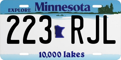 MN license plate 223RJL