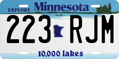 MN license plate 223RJM